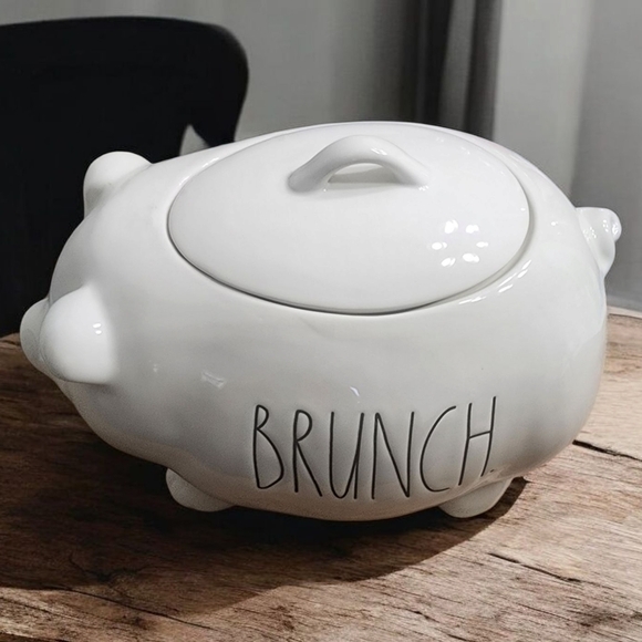 Rae Dunn White Pig-Shaped Brunch Container - Picture 8 of 8
